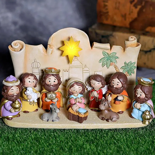 Pesebre Navideño con Estrella de Belén